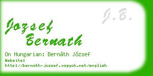 jozsef bernath business card